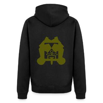 Mr. Dot - Unisex Premium Organic Zip Hoodie - black - Back - Nico (187cm)