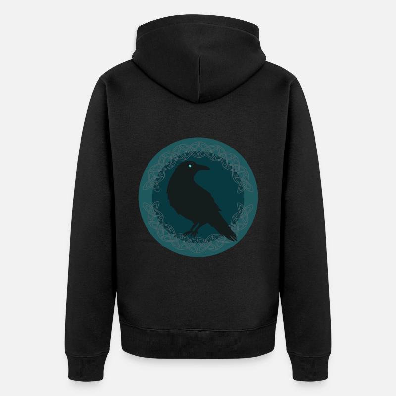 Corbeau Celtique - Veste à capuche bio Premium Unisexe - noir