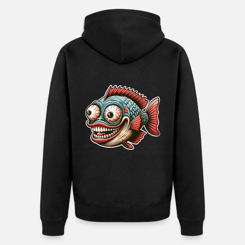 Poisson - Veste à capuche bio Premium Unisexe - noir