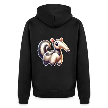 Anteater - Unisex Premium Organic Zip Hoodie - black - Back - Nico (187cm)