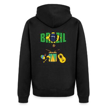 Voyage Brésil-Brésil - Veste à capuche bio Premium Unisexe - noir - Dos - Nico (187cm)
