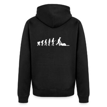Gärtner Evolution Rasenmäher Aufsitzmäher Gartenar - Unisex Premium Bio Zip Hoodie - Schwarz - Hinten - Nico (187cm)