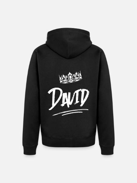 David - Unisex Premium Organic Zip Hoodie - black
