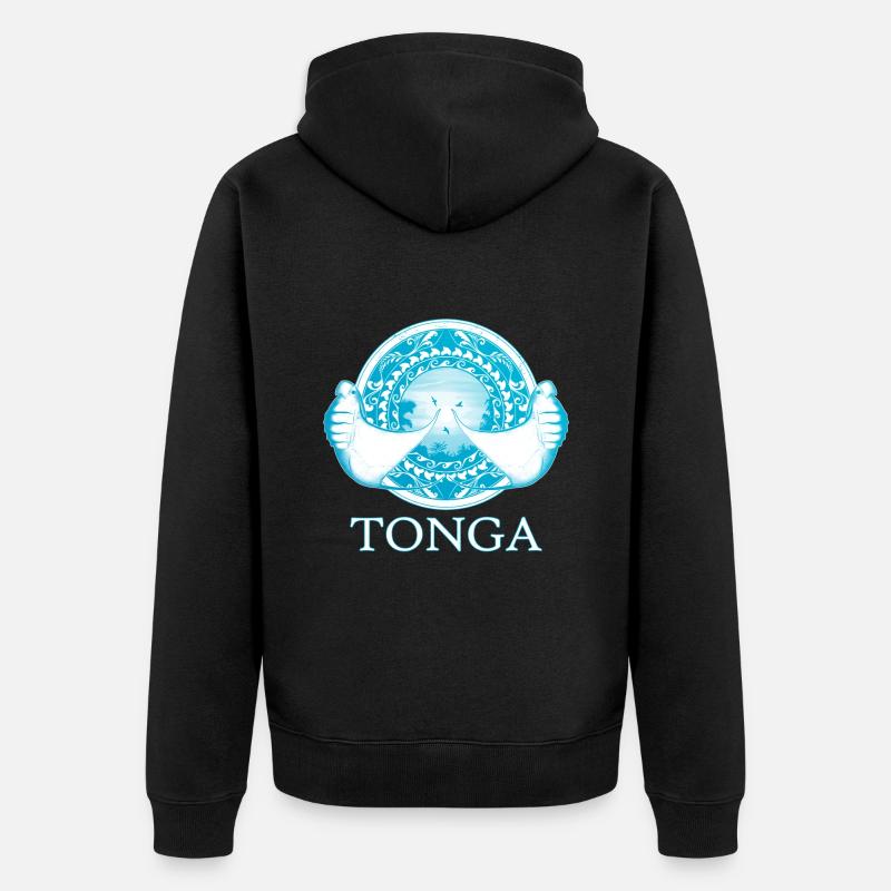 Tonga Mantarochen - Unisex Premium Bio Zip Hoodie - Schwarz