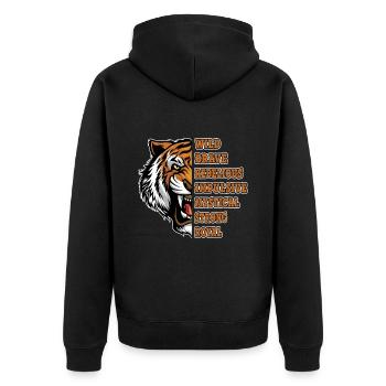 Tigre Animal Prédateur Sauvage Brave Rebelle Fort - Veste à capuche bio Premium Unisexe - noir - Dos - Nico (187cm)