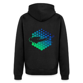 Tauchen Damen Scuba Taucher Scuba Tauchen - Unisex Premium Bio Zip Hoodie - Schwarz - Hinten - Nico (187cm)
