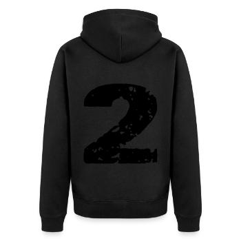 2 Maillot numéro - Veste à capuche bio Premium Unisexe - noir - Dos - Nico (187cm)