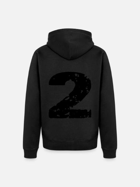 2 Maillot numéro - Veste à capuche bio Premium Unisexe - noir