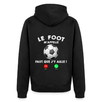 Le foot Cadeau Footballeur Homme Et Enfant - Veste à capuche bio Premium Unisexe - noir - Dos - Nico (187cm)