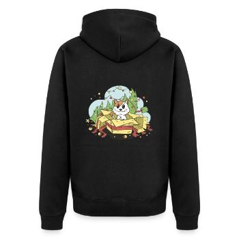 Cat Noël Arbre de Noël Cadeaux Cartoon - Veste à capuche bio Premium Unisexe - noir - Dos - Nico (187cm)