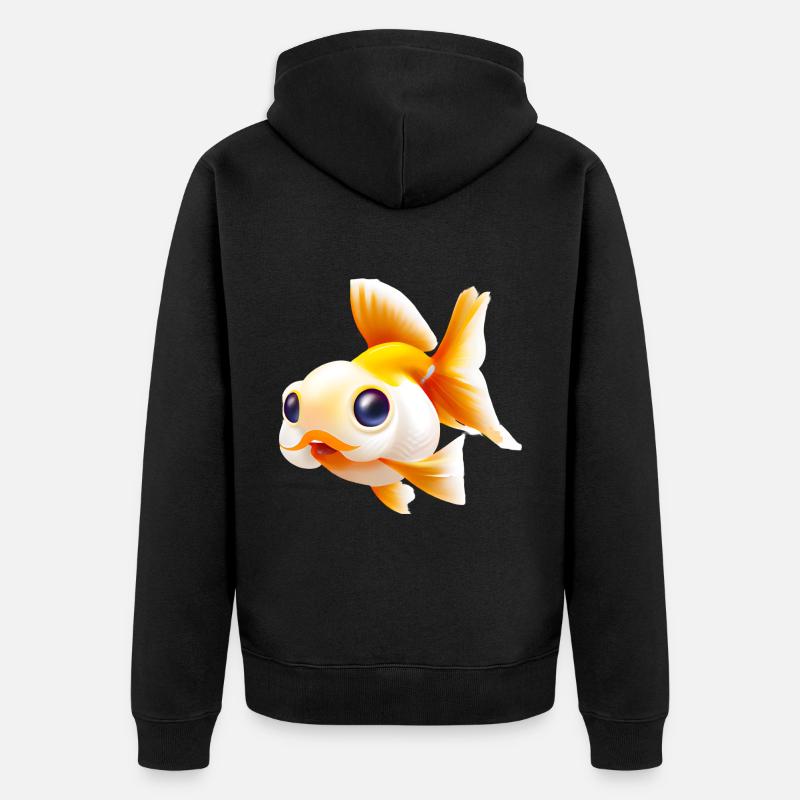 Poisson rouge - Veste à capuche bio Premium Unisexe - noir