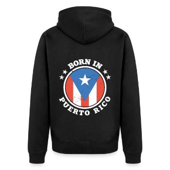 Drapeau de Porto Rico - Veste à capuche bio Premium Unisexe - noir - Dos - Nico (187cm)