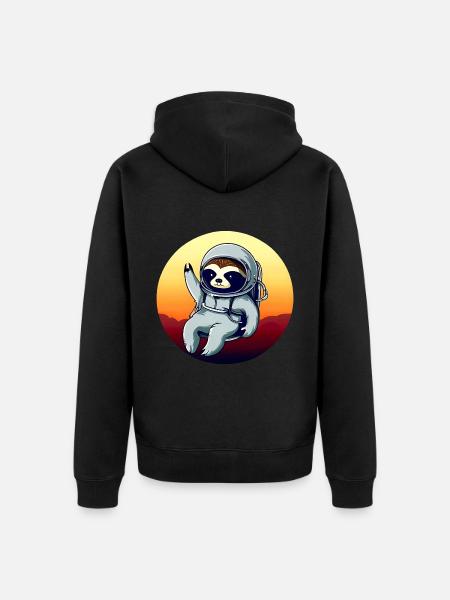 Lazyer in space at sunset - Unisex Premium Organic Zip Hoodie - black