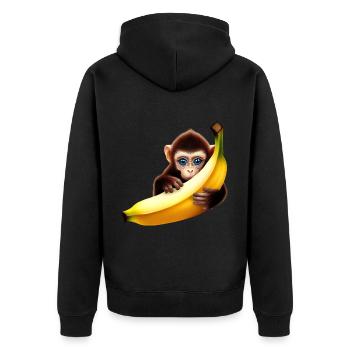 Banane à cache-cache de singe - Veste à capuche bio Premium Unisexe - noir - Dos - Nico (187cm)