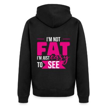 Femmes Drôle d’humour Je ne suis pas gros - Veste à capuche bio Premium Unisexe - noir - Dos - Nico (187cm)