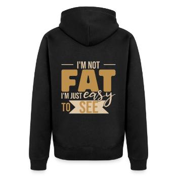 Ich bin einfach leicht zu sehen | Lustige Papa-Witze Frauen - Unisex Premium Bio Zip Hoodie - Schwarz - Hinten - Nico (187cm)