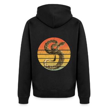 Diamond rattlesnake Crotalus Adamanteus - Unisex Premium Organic Zip Hoodie - black - Back - Nico (187cm)