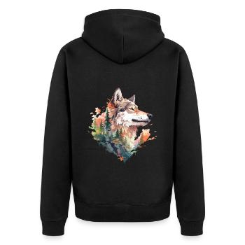Loup - Veste à capuche bio Premium Unisexe - noir - Dos - Nico (187cm)