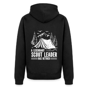 Pfadfinderleiter | Pfadfinder Scouting Geschenk - Unisex Premium Bio Zip Hoodie - Schwarz - Hinten - Nico (187cm)