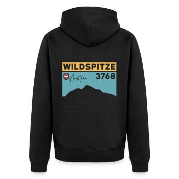 Wildspitze ski tour high tour normal route hike - Unisex Premium Organic Zip Hoodie - black - Back - Nico (187cm)
