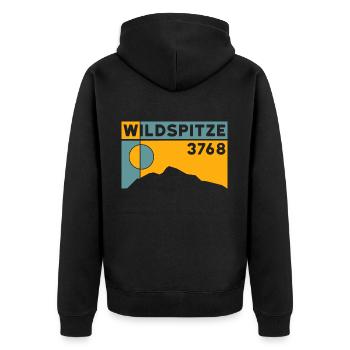 Wildspitze ski tour high tour normal route hike - Unisex Premium Organic Zip Hoodie - black - Back - Nico (187cm)