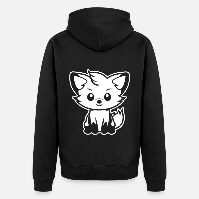 Fox Comic - Unisex Premium Organic Zip Hoodie - black