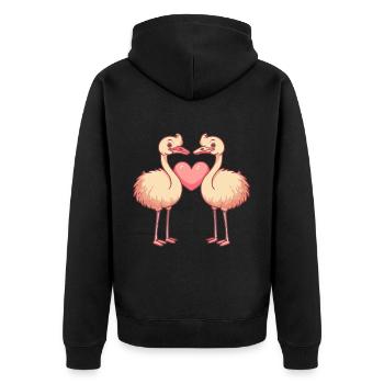 Couple D’autruche Amoureux Animal Saint Valentin - Veste à capuche bio Premium Unisexe - noir - Dos - Nico (187cm)