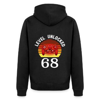 Niveau 68 débloqué 68 Anniversaire 68 ans - Veste à capuche bio Premium Unisexe - noir - Dos - Nico (187cm)