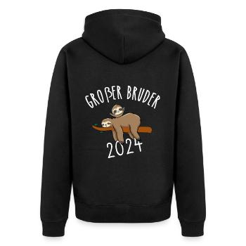 Big Brother 2024 Sloth - Unisex Premium Organic Zip Hoodie - black - Back - Nico (187cm)