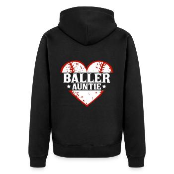 Baseball tante cadeau Baller tante fête des mères maman - Veste à capuche bio Premium Unisexe - noir - Dos - Nico (187cm)