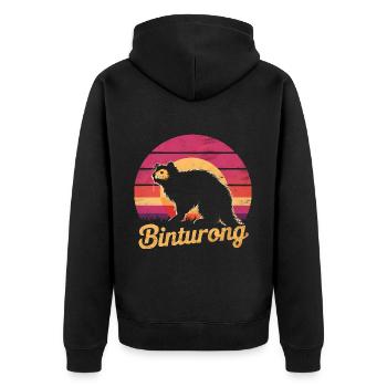 Binturong Bearcat Gift - Unisex Premium Organic Zip Hoodie - black - Back - Nico (187cm)