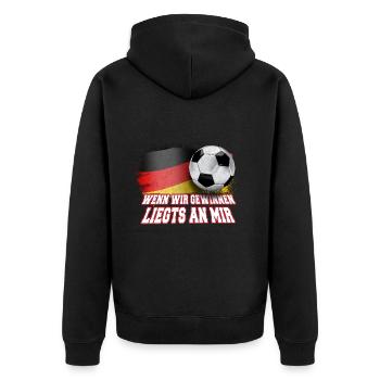 If We Win, It's Me – Soccer Shirt - Unisex Premium Organic Zip Hoodie - black - Back - Nico (187cm)