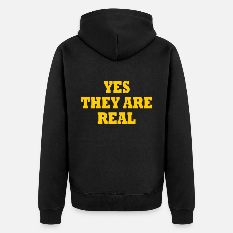 yes they are real - Veste à capuche bio Premium Unisexe - noir