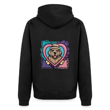 Newfoundland dog with a big heart - Unisex Premium Organic Zip Hoodie - black - Back - Nico (187cm)