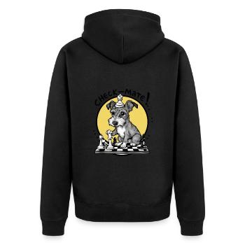 Sealyham Terrier avec échiquier pour les fans d’échecs - Veste à capuche bio Premium Unisexe - noir - Dos - Nico (187cm)
