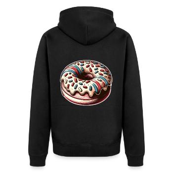 Doughnut - Unisex Premium Organic Zip Hoodie - black - Back - Nico (187cm)