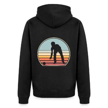 Boule Boccia Boule player - Unisex Premium Organic Zip Hoodie - black - Back - Nico (187cm)