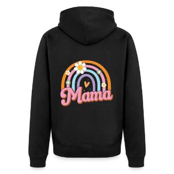 Mama - Unisex Premium Bio Zip Hoodie - Schwarz - Hinten - Nico (187cm)