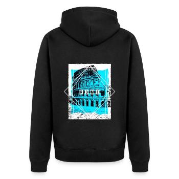 Rome Italie Ville Skyline Colisée Accueil Amour - Veste à capuche bio Premium Unisexe - noir - Dos - Nico (187cm)