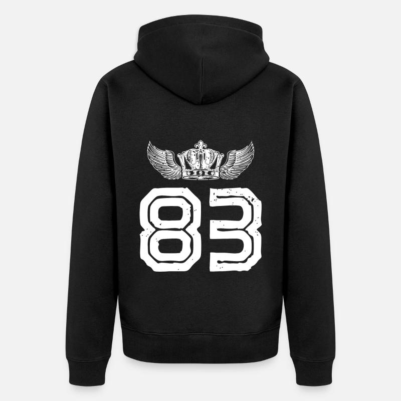 83 Couronne numérique - Veste à capuche bio Premium Unisexe - noir