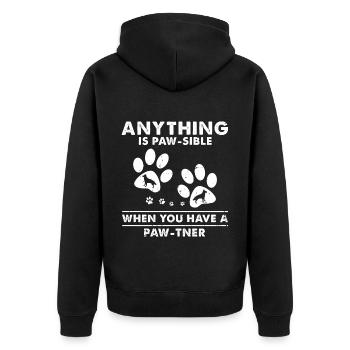 Militär Design Polizei Hund Deutscher Schäfer - Unisex Premium Bio Zip Hoodie - Schwarz - Hinten - Nico (187cm)
