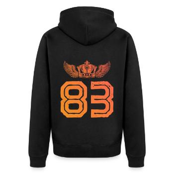 83 Couronne numérique - Veste à capuche bio Premium Unisexe - noir - Dos - Nico (187cm)