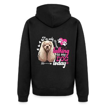 Cocker Spaniel Je ne parle qu’au plaisir du chien - Veste à capuche bio Premium Unisexe - noir - Dos - Nico (187cm)