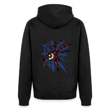 Halloween Kostüm Spinne Monster Spooky Skull - Unisex Premium Bio Zip Hoodie - Schwarz - Hinten - Nico (187cm)