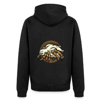 Halloween Kostüm Spinne Monster Spooky Skull - Unisex Premium Bio Zip Hoodie - Schwarz - Hinten - Nico (187cm)