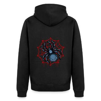 Halloween Kostüm Spinne Monster Spooky Skull - Unisex Premium Bio Zip Hoodie - Schwarz - Hinten - Nico (187cm)