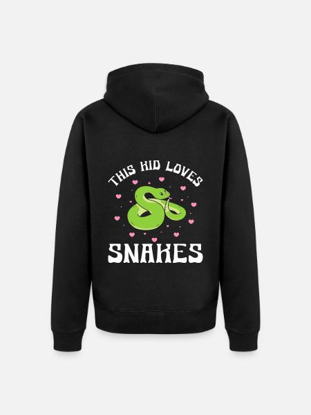 This Kid Loves Snakes - Unisex Premium Bio Zip Hoodie - Schwarz