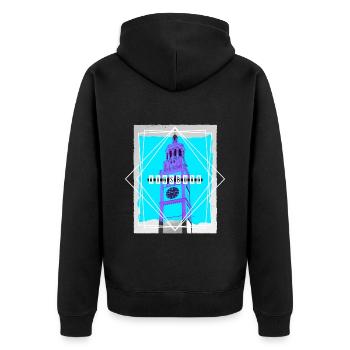 Augsburg Deutschland Stadt Skyline Heimat Liebe - Unisex Premium Bio Zip Hoodie - Schwarz - Hinten - Nico (187cm)