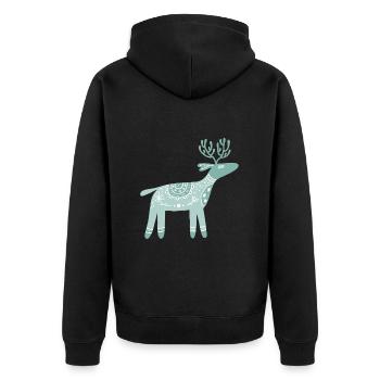 Joyeux T-shirt Patte de cerf de Noël - Veste à capuche bio Premium Unisexe - noir - Dos - Nico (187cm)