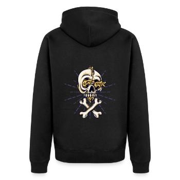 Halloween Kostüm Spinne Monster Spooky Skull - Unisex Premium Bio Zip Hoodie - Schwarz - Hinten - Nico (187cm)